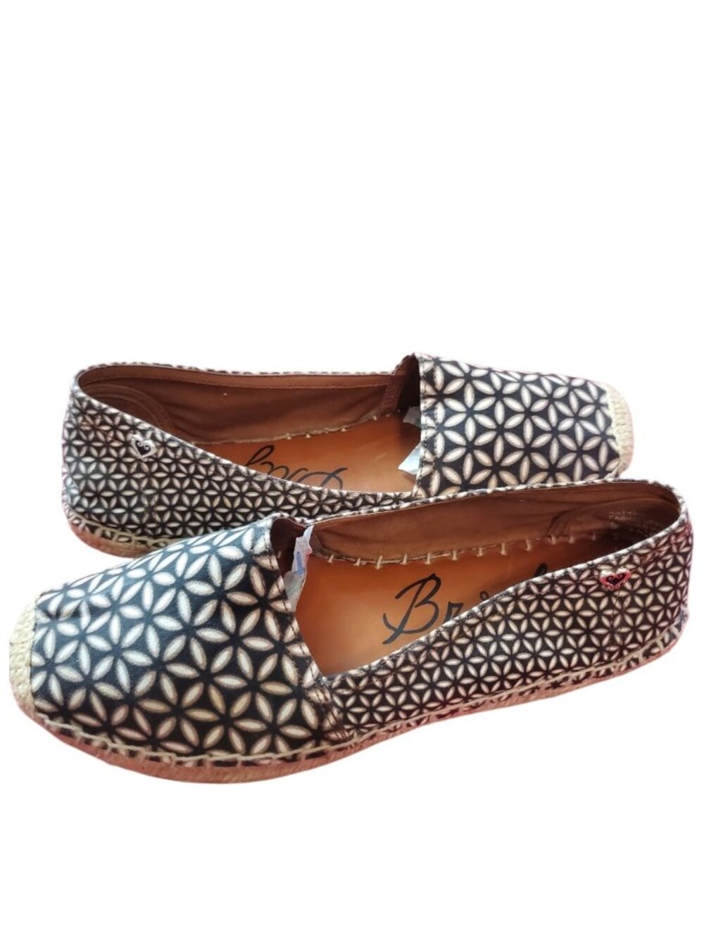 Brighton Womens Geometric Print Espadrille Flats Casual Slip-On Shoes Black SZ 9 - Picture 9 of 14